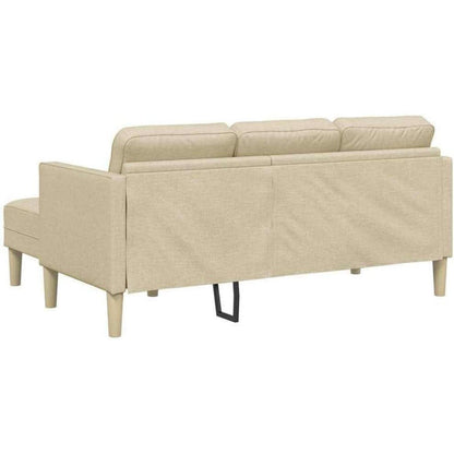 Cremefarbenes L-Form Ecksofa Stoff 173x131x67 cm