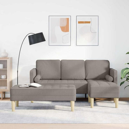 L-förmiges Ecksofa Taupe – Stoffsofa 173x131x67cm