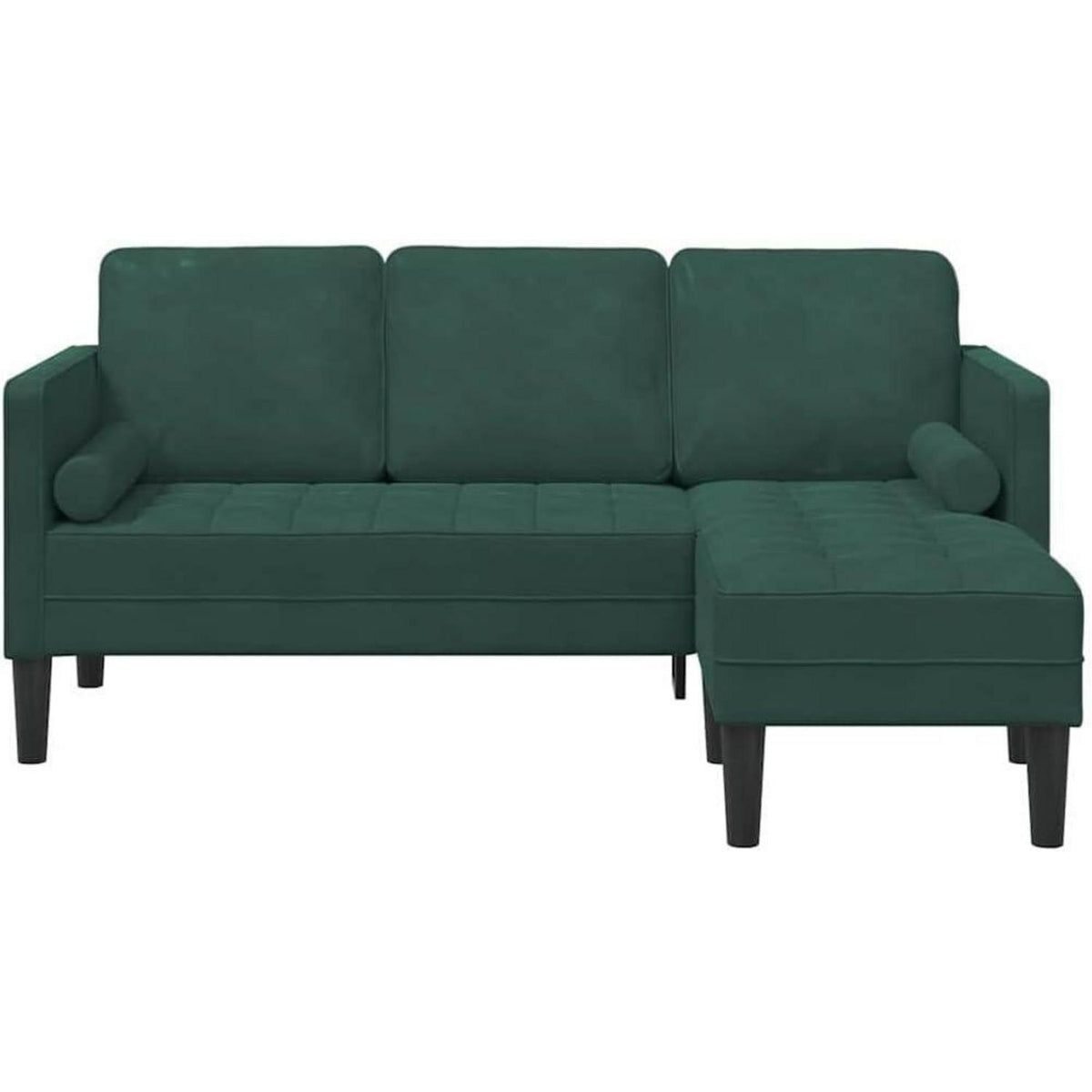 Dunkelgrünes Ecksofa Samt 173x131x67cm – Modernes Sofa Set