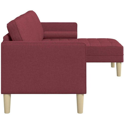 Weinrotes Ecksofa Stoff 173x131x67cm – Modernes Wohnzimmer Sofa