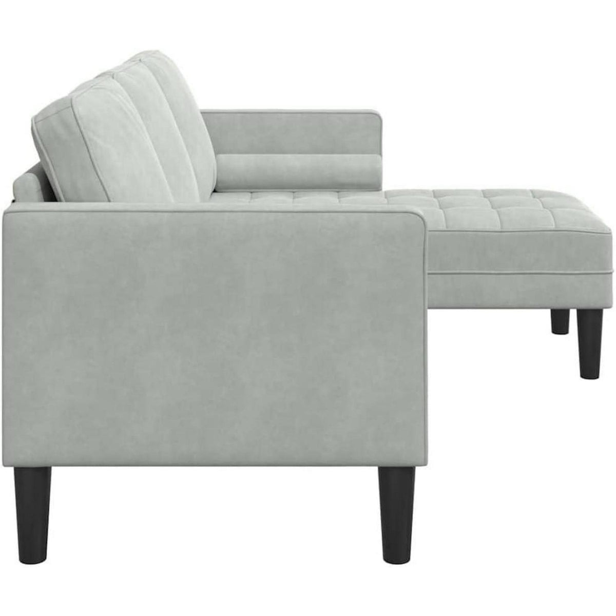 Ecksofa L-Form Hellgrau Samt 173x131x67cm Wasserdicht