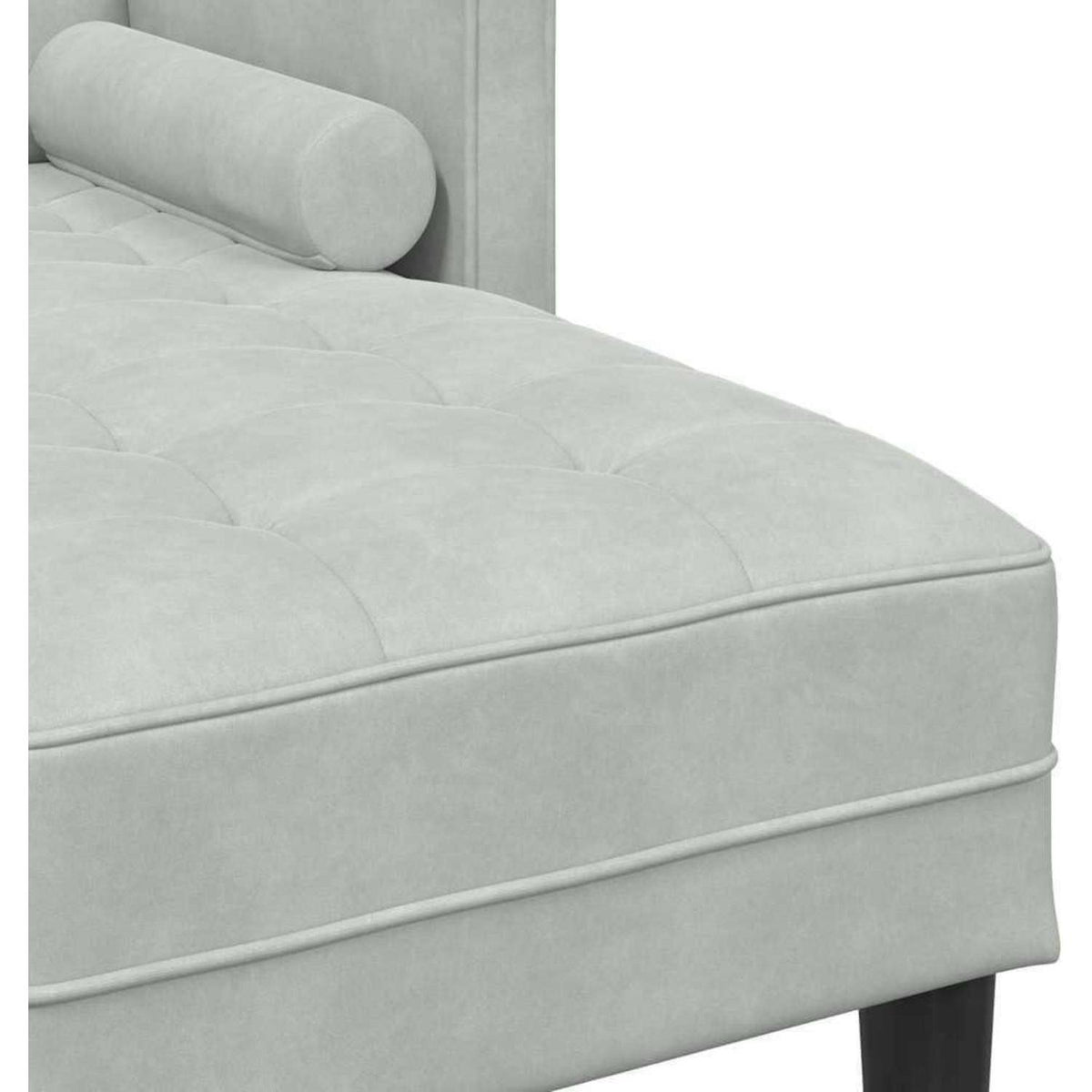 Ecksofa L-Form Hellgrau Samt 173x131x67cm Wasserdicht