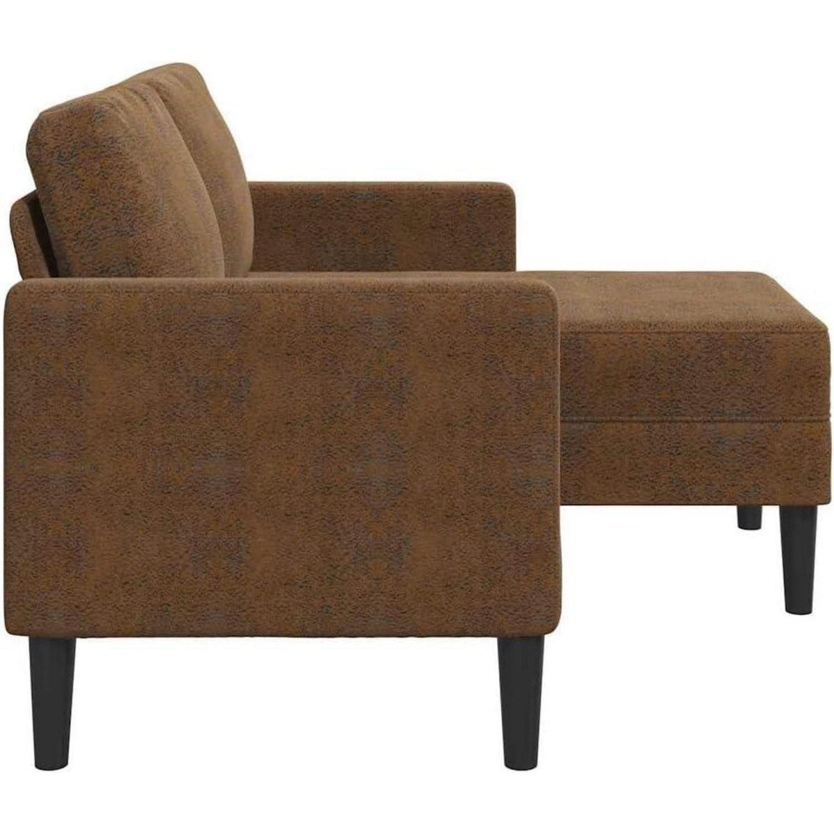 L-förmiges Ecksofa mit Chaiselongue, Braun, 125 cm