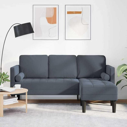 Ecksofa dunkelgrau, Samt, 173x131x67cm, wasserdicht