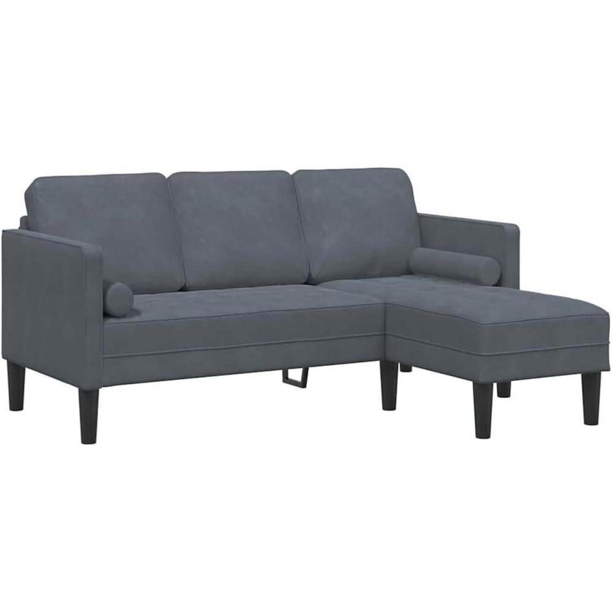 Ecksofa dunkelgrau, Samt, 173x131x67cm, wasserdicht