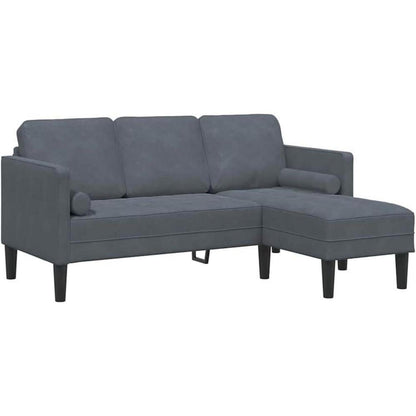 Ecksofa dunkelgrau, Samt, 173x131x67cm, wasserdicht