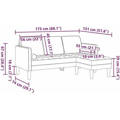 Dunkelgraues L-Form Ecksofa mit Stoffbezug
