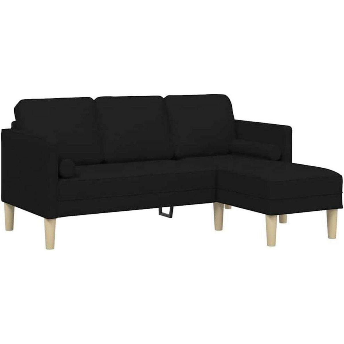 L-förmiges Ecksofa Schwarz Stoff 173x131x67 cm