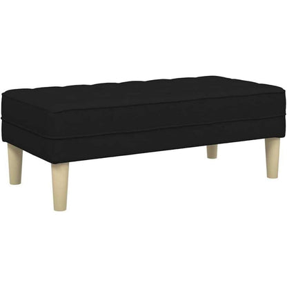 L-förmiges Ecksofa Schwarz Stoff 173x131x67 cm