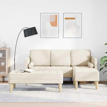 L-förmiges Ecksofa Leinen Stoffsofa 173x131x67 cm