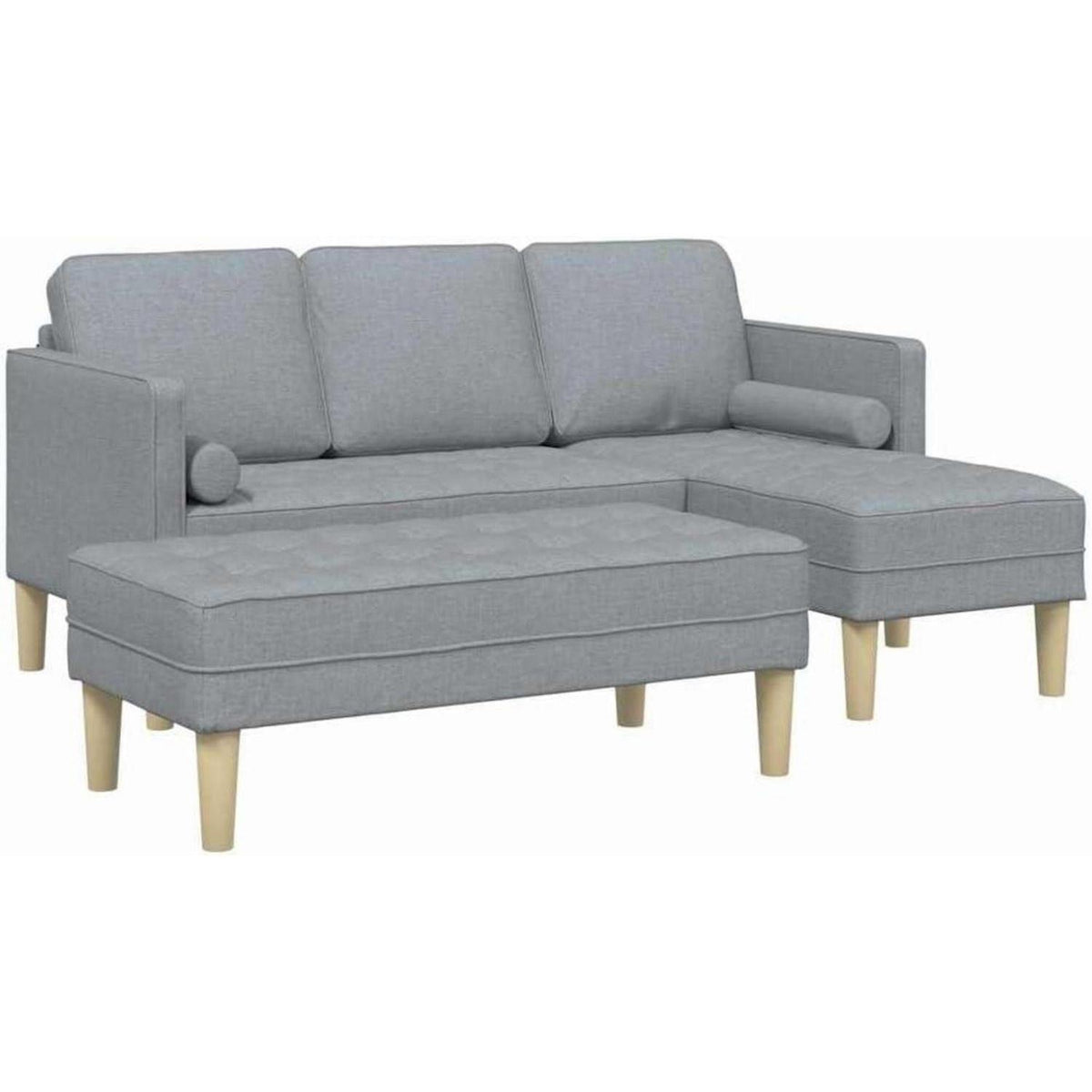 Ecksofa L-Form Hellgrau – Modernes Sofa Set mit Stoffbezug