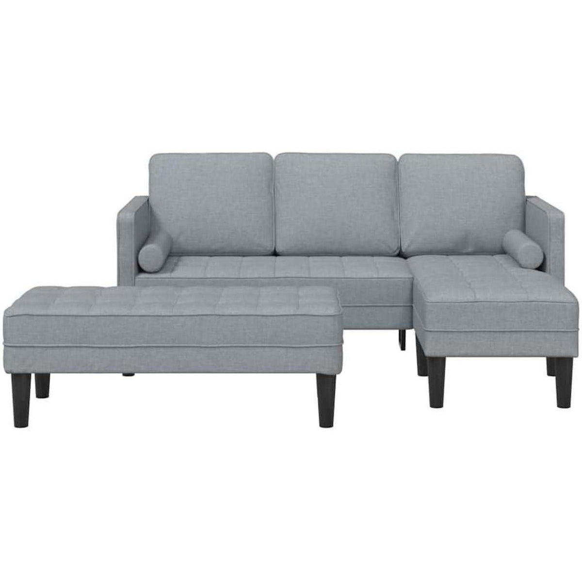 Ecksofa L-Form Hellgrau – Modernes Sofa Set mit Stoffbezug