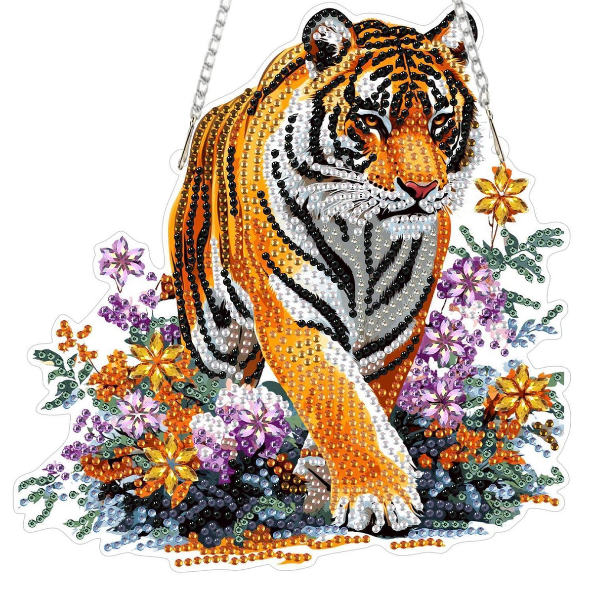 5D Diamantmalerei Fensterbild Tiger Grün Suncatcher Bausatz