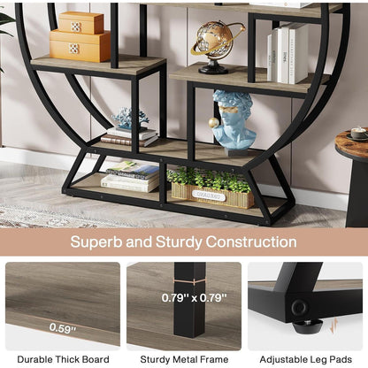 Rundes Bücherregal Industrie-Stil, 5 Etagere, 160cm hoch
