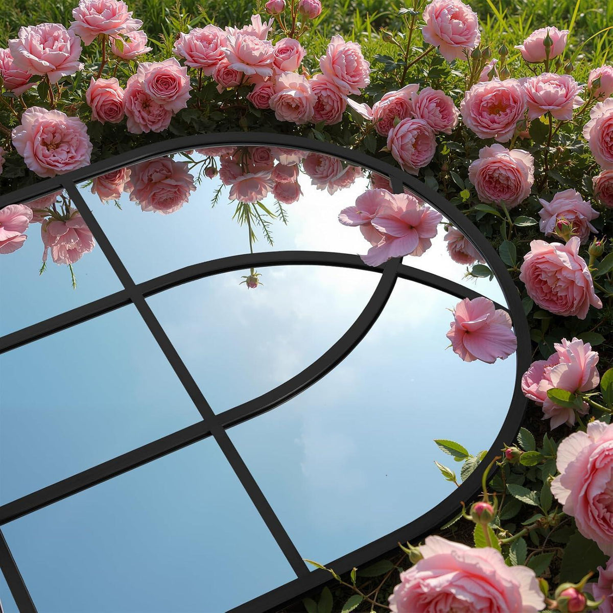 Gotischer Bogenspiegel 75x100cm - Wandspiegel für Garten & Wohnzimmer