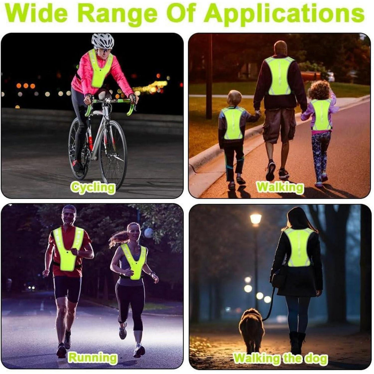 Reflektierende Sicherheitsweste Set für Laufen & Radfahren