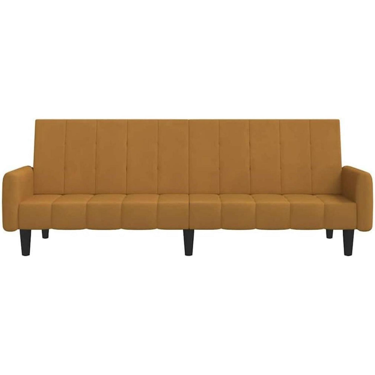 Schlafsofa 2-Sitzer Braun – Samt Bettcouch mit Schlaffunktion
