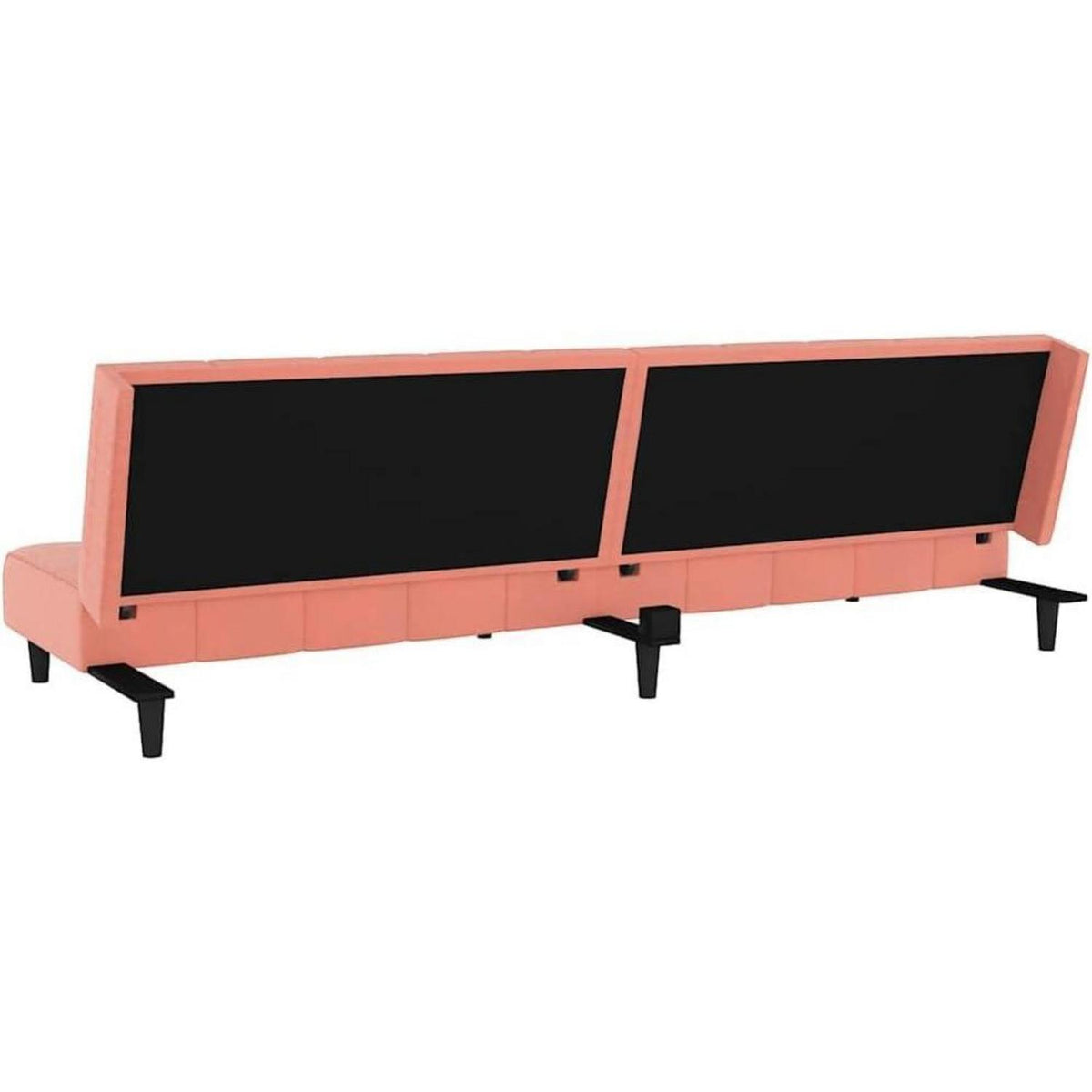 Klappbares Schlafsofa Rosa Samt – 2-Sitzer Couch mit Bettfunktion
