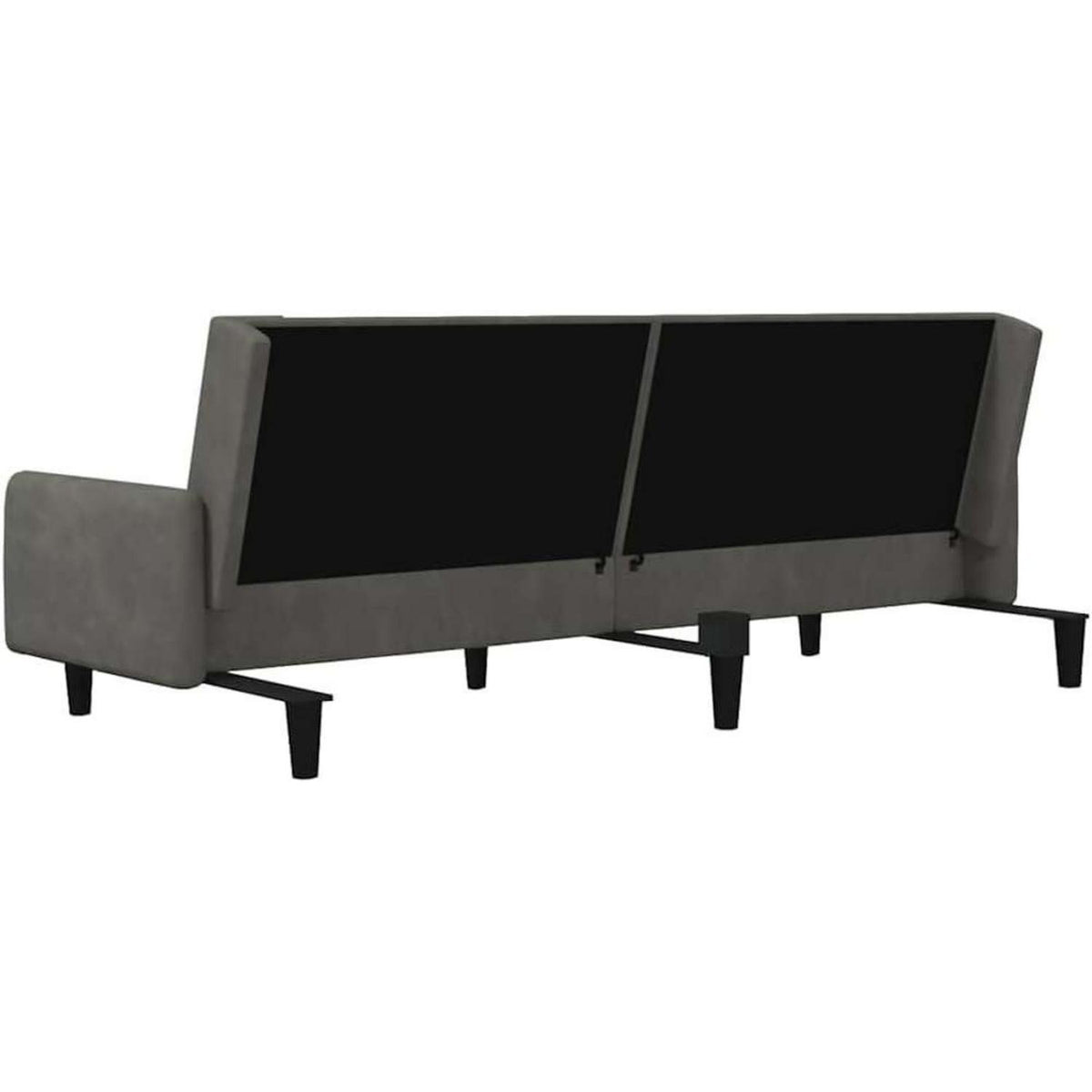 Schlafsessel Dunkelgrau Samt – 2-Sitzer Klappsofa mit Bettfunktion
