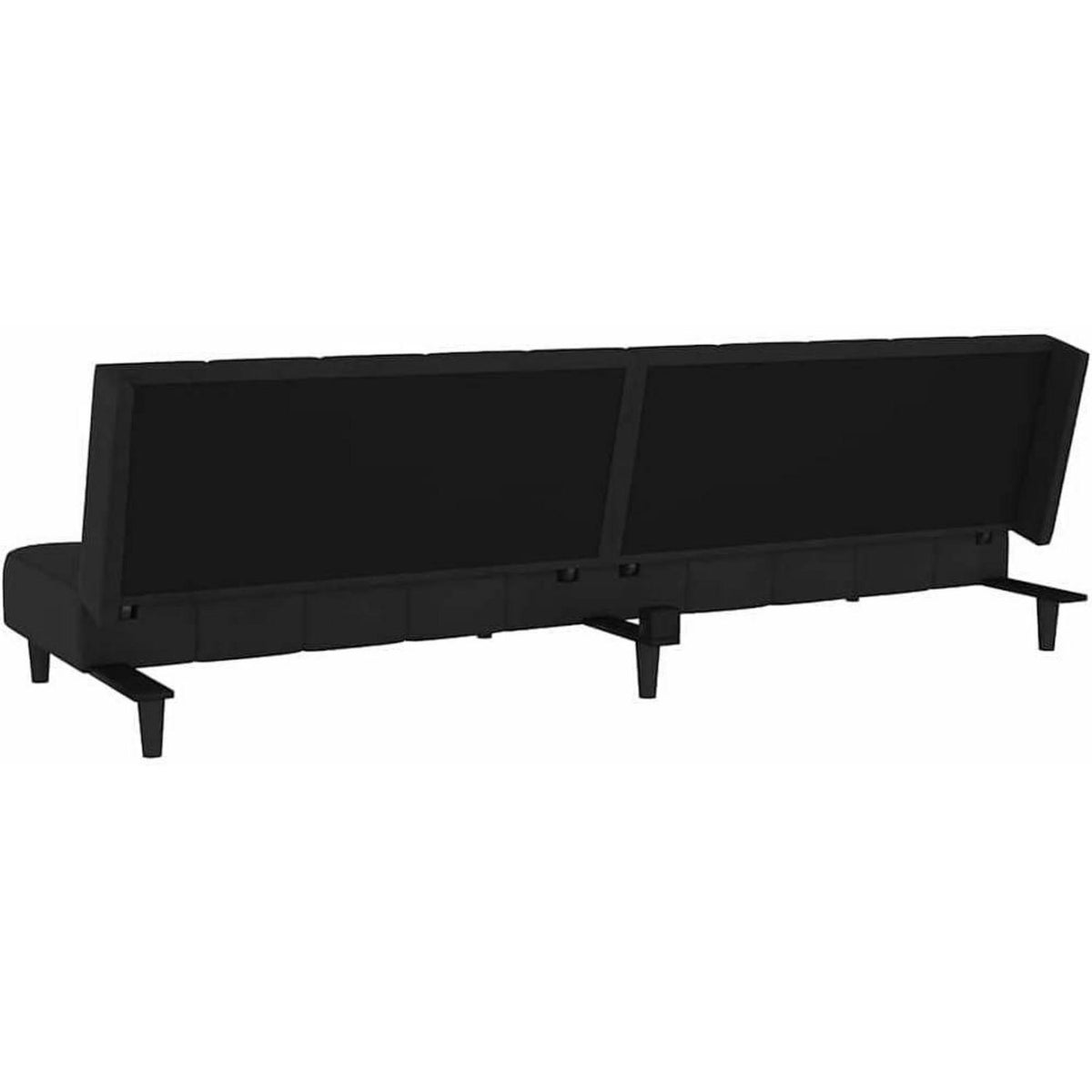 Schlafsofa 2-Sitzer Samt Schwarz – Multifunktional & Komfortabel