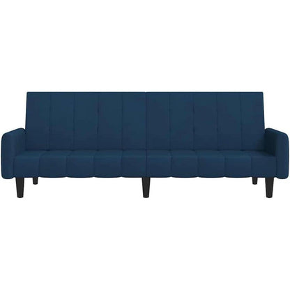 Klappbares Schlafsofa Blau Samt – 2-Sitzer Bettsofa für Wohnzimmer