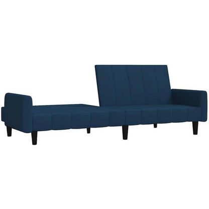Klappbares Schlafsofa Blau Samt – 2-Sitzer Bettsofa für Wohnzimmer