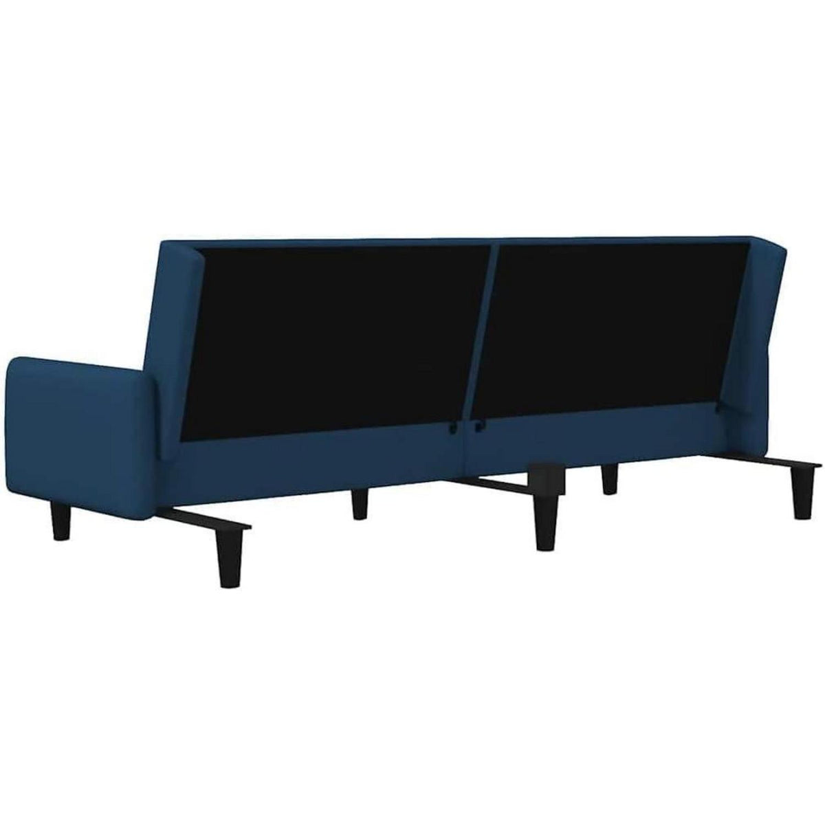 Klappbares Schlafsofa Blau Samt – 2-Sitzer Bettsofa für Wohnzimmer