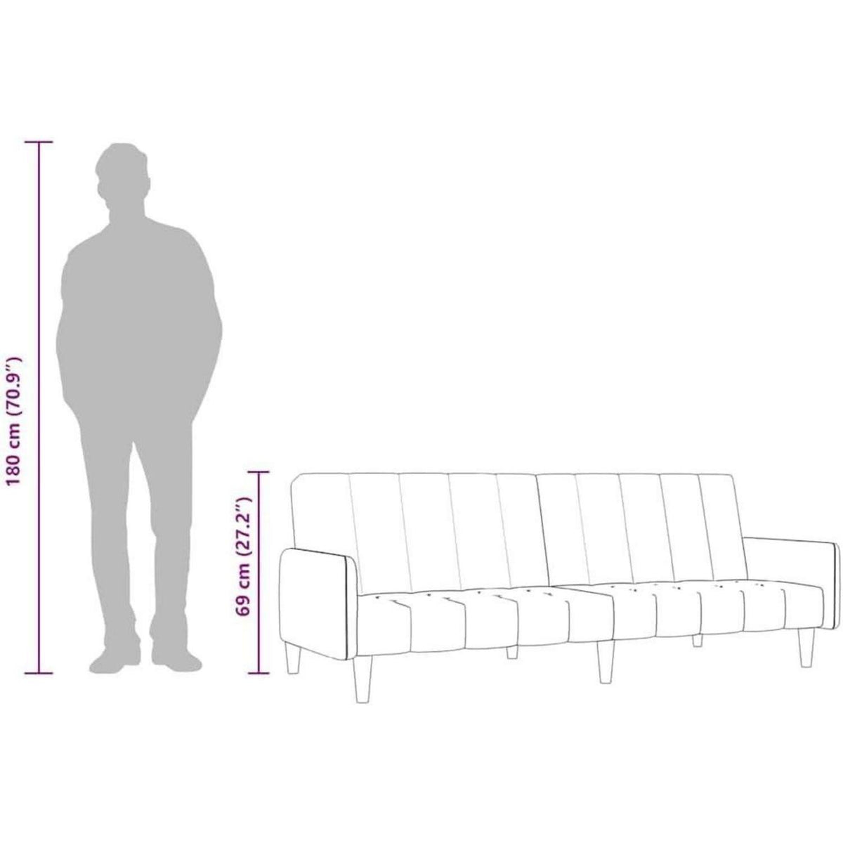 Klappbares Schlafsofa Blau Samt – 2-Sitzer Bettsofa für Wohnzimmer