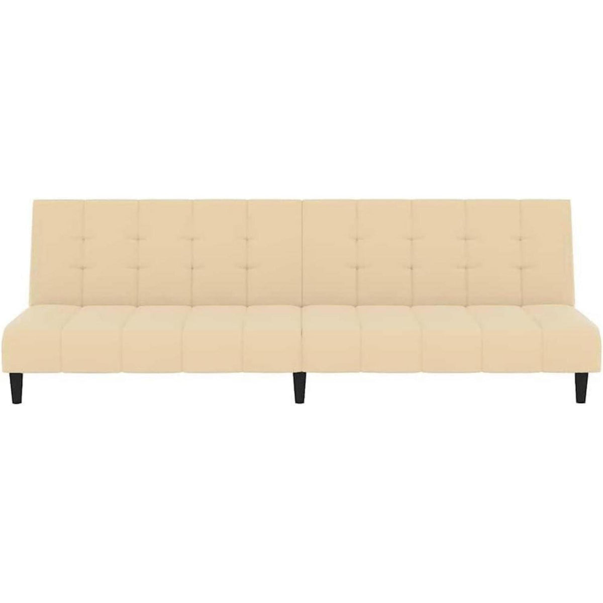 Klappbares Schlafsofa 2-Sitzer Creme Samt – Wohnzimmer Bettsofa