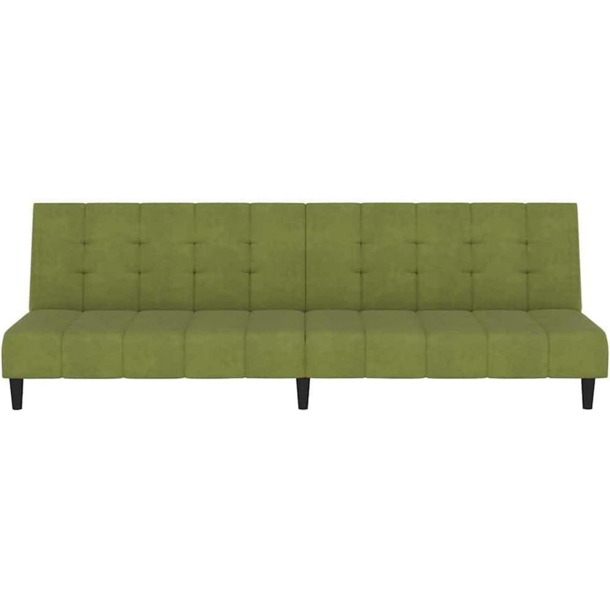 Schlafsofa 2-Sitzer, Hellgrün Samt, Bettcouch für Wohnungen