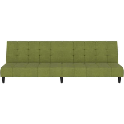 Schlafsofa 2-Sitzer, Hellgrün Samt, Bettcouch für Wohnungen