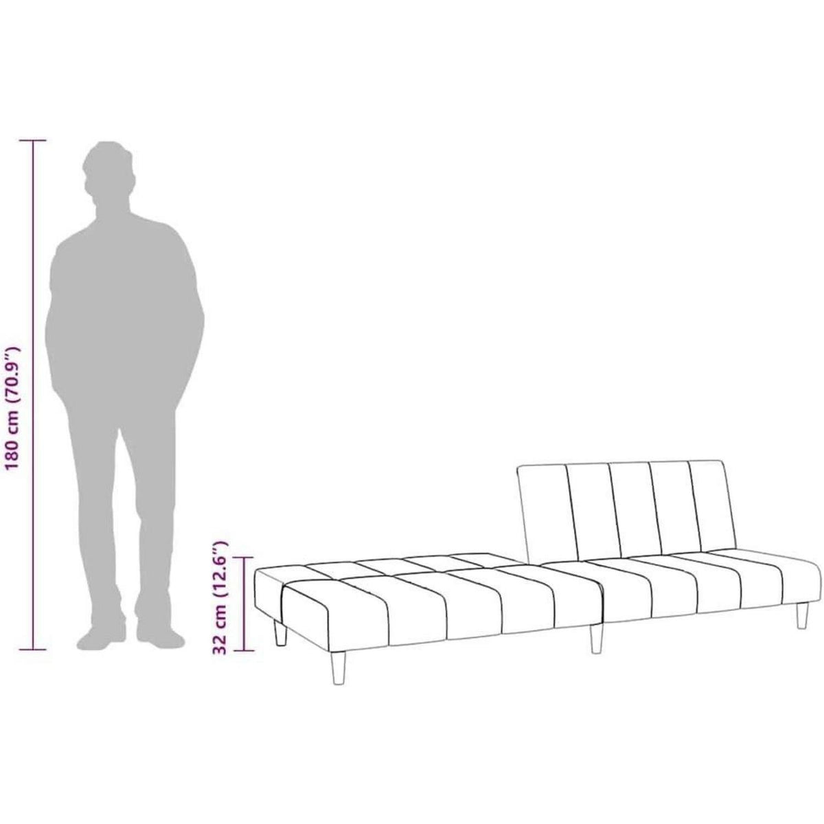 Klappbares Schlafsofa Gelb Samt – 2-Sitzer Couch mit Bettfunktion