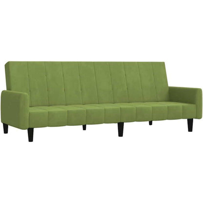 Klappbares Schlafsofa 2-Sitzer, Hellgrün Samt, Bettsofa für Wohnzimmer