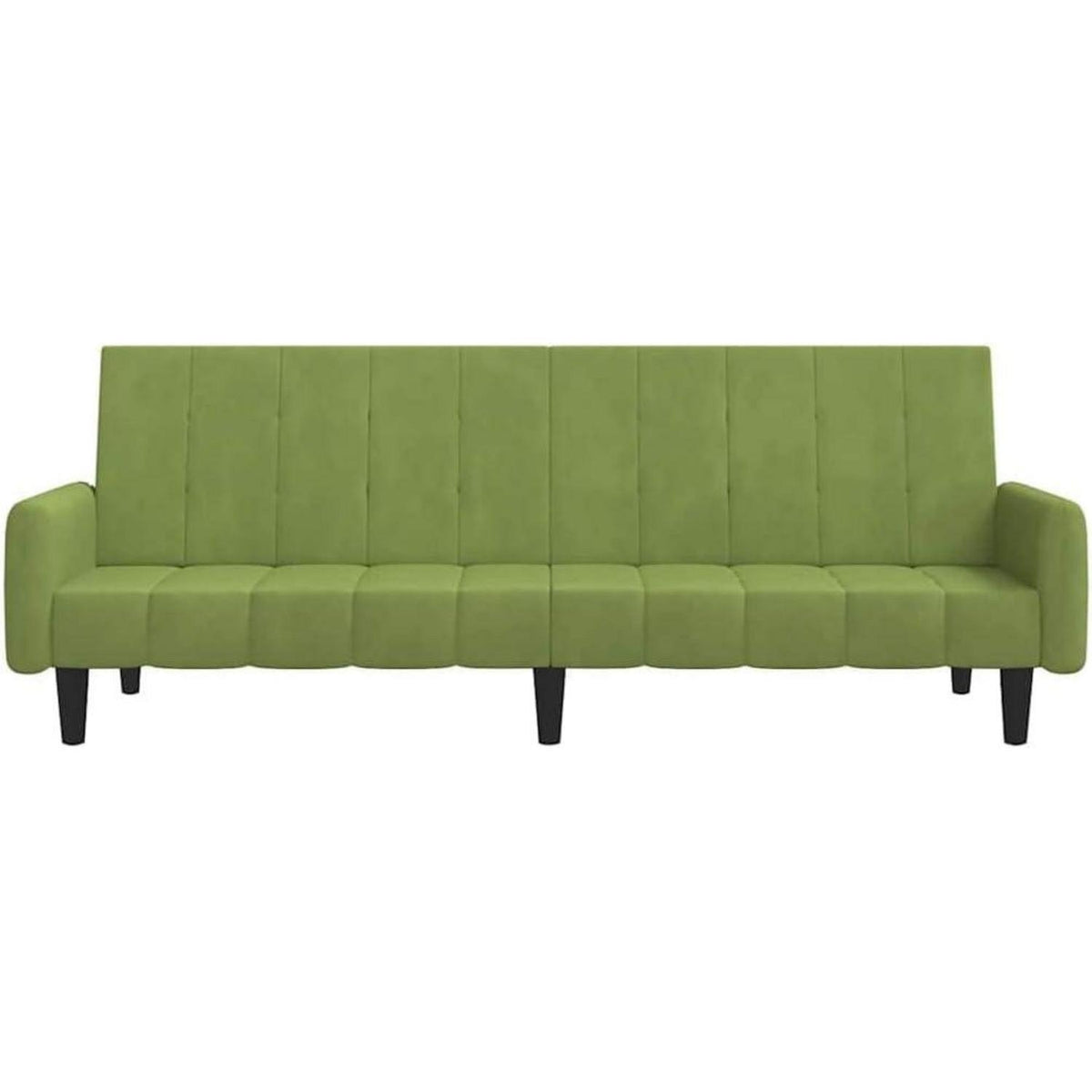 Klappbares Schlafsofa 2-Sitzer, Hellgrün Samt, Bettsofa für Wohnzimmer