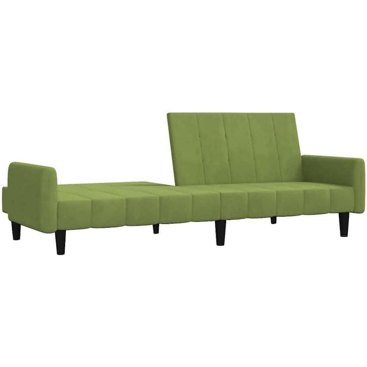 Klappbares Schlafsofa 2-Sitzer, Hellgrün Samt, Bettsofa für Wohnzimmer