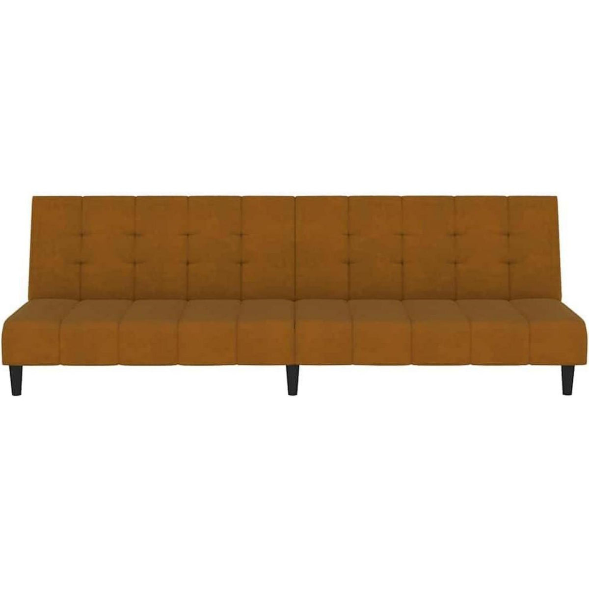 Trennbares Schlafsofa aus Samt – Braun, 2-Sitzer