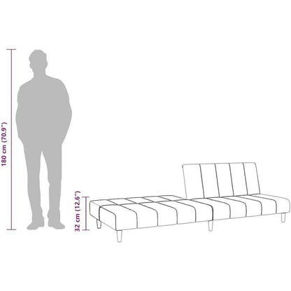 Trennbares Schlafsofa aus Samt – Braun, 2-Sitzer