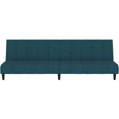 Klappbares Schlafsofa Blau Samt – 2-Sitzer für Wohnzimmer & Gästezimmer