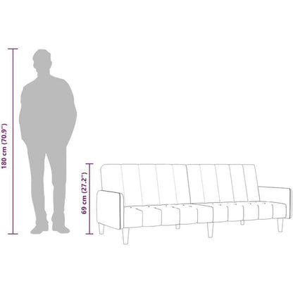 Trennbares Schlafsofa Schwarz Samt – 2-Sitzer mit Schlaffunktion