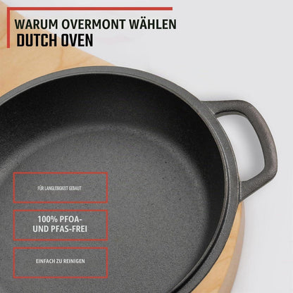 Gusseisen Dutch Oven 28cm - Vielseitiger Topf mit Deckel