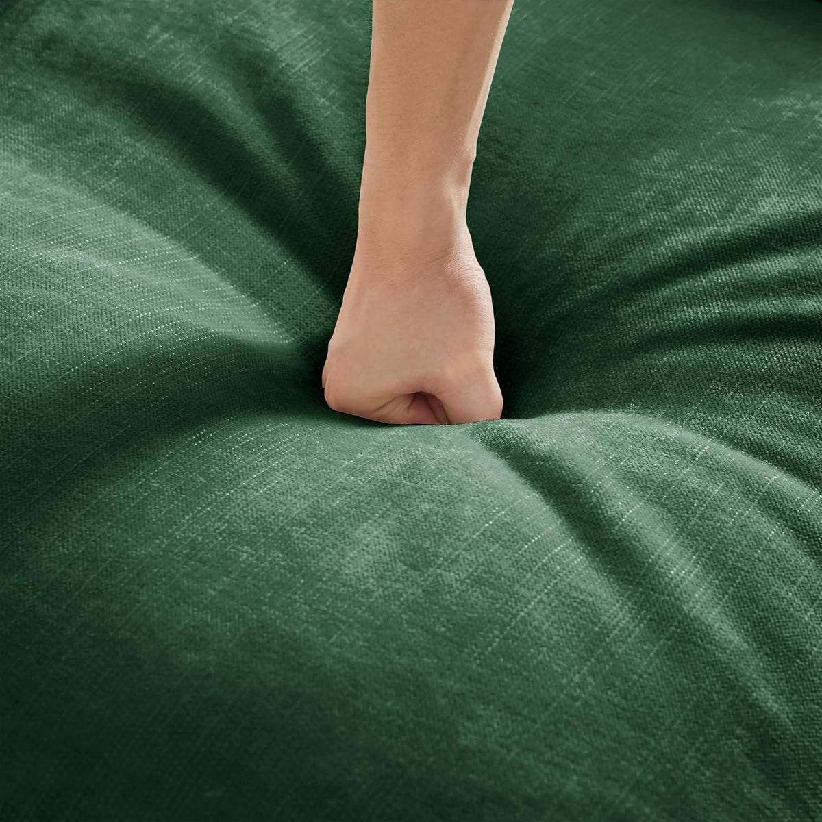 Mittelalter Ecksofa L-Formig, 3-Sitzer mit Ottomane, Grün