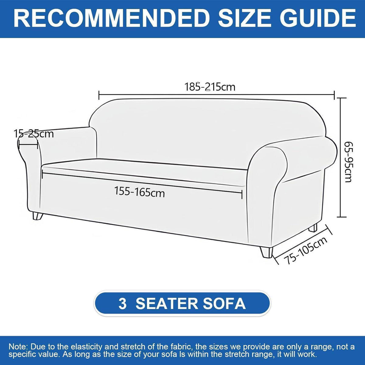 Sofaüberzug 3-Sitzer Stretch, Kratzfest & Rutschfest