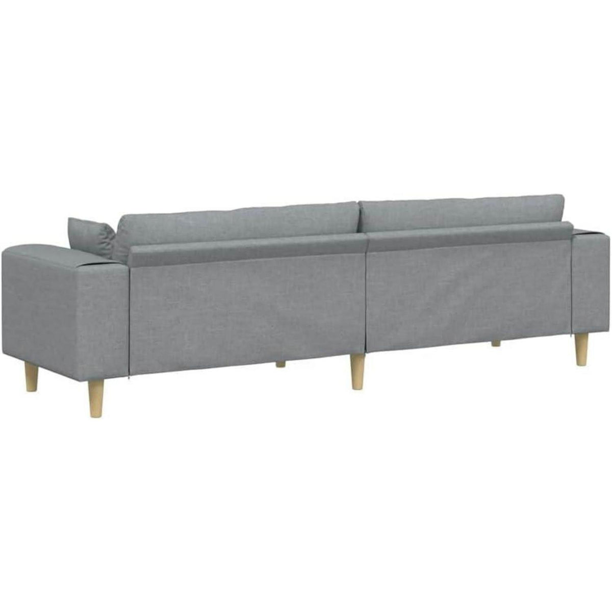 Ecksofa mit Schlaffunktion, Hellgrau, 250 cm Stoffsofa