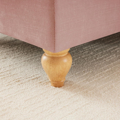 Mittelalter Ecksofa U-Formig 3-Sitzer Rosa mit Ottomane & Rüschenschürze