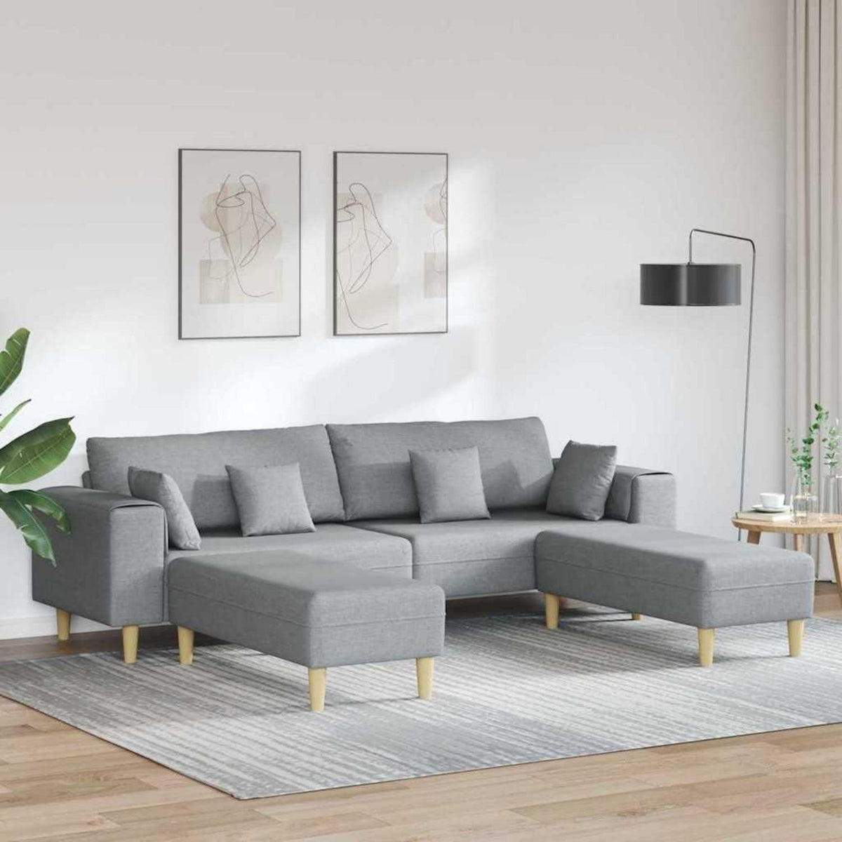 Ecksofa mit Schlaffunktion | Grau | 250x188x76 cm