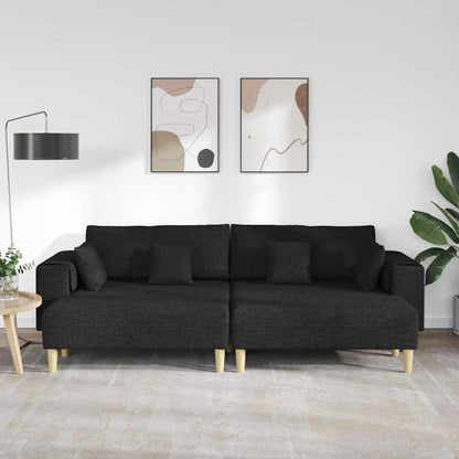 Ecksofa mit Schlaffunktion Schwarz 250x188x76 cm