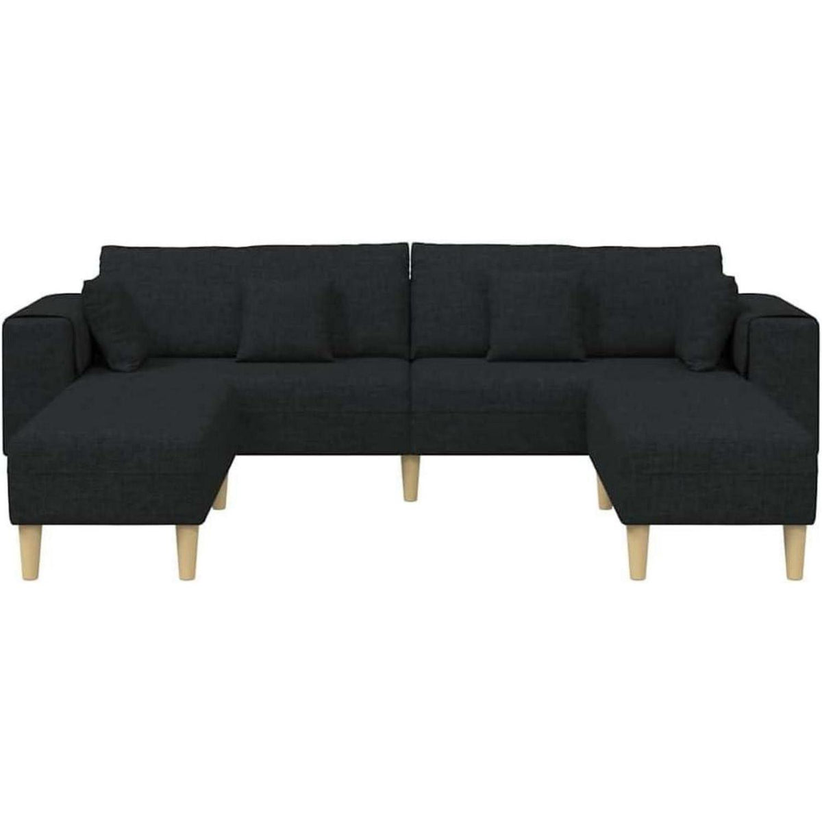 Ecksofa mit Schlaffunktion Schwarz 250x188x76 cm