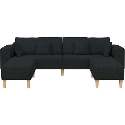 Ecksofa mit Schlaffunktion Schwarz 250x188x76 cm