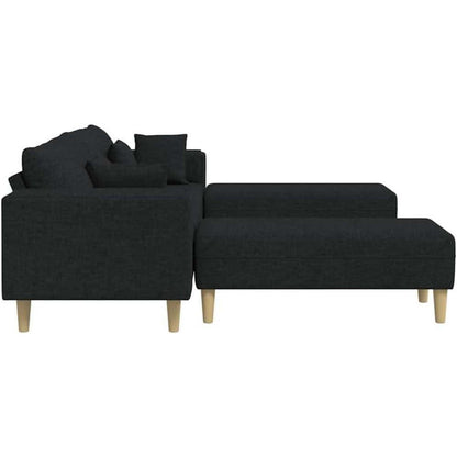 Ecksofa mit Schlaffunktion Schwarz 250x188x76 cm