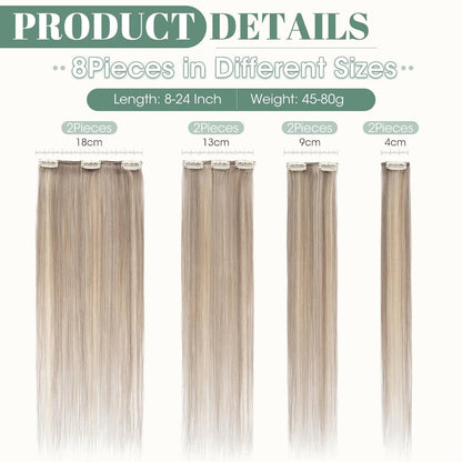 Echthaar Clip-in Extensions Blond Balayage 25cm